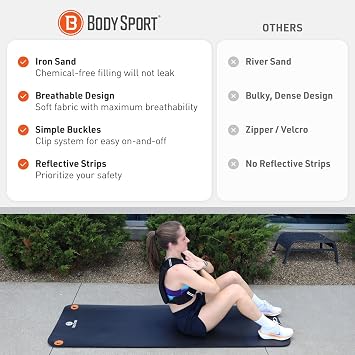 Body Sport Weighted Vest - 5lb/10lb/15lb/20lb/25lb/30lb - Fitness Vest with Refelctive Strips for Strength Training, Running, Walking, and Endurance Workouts