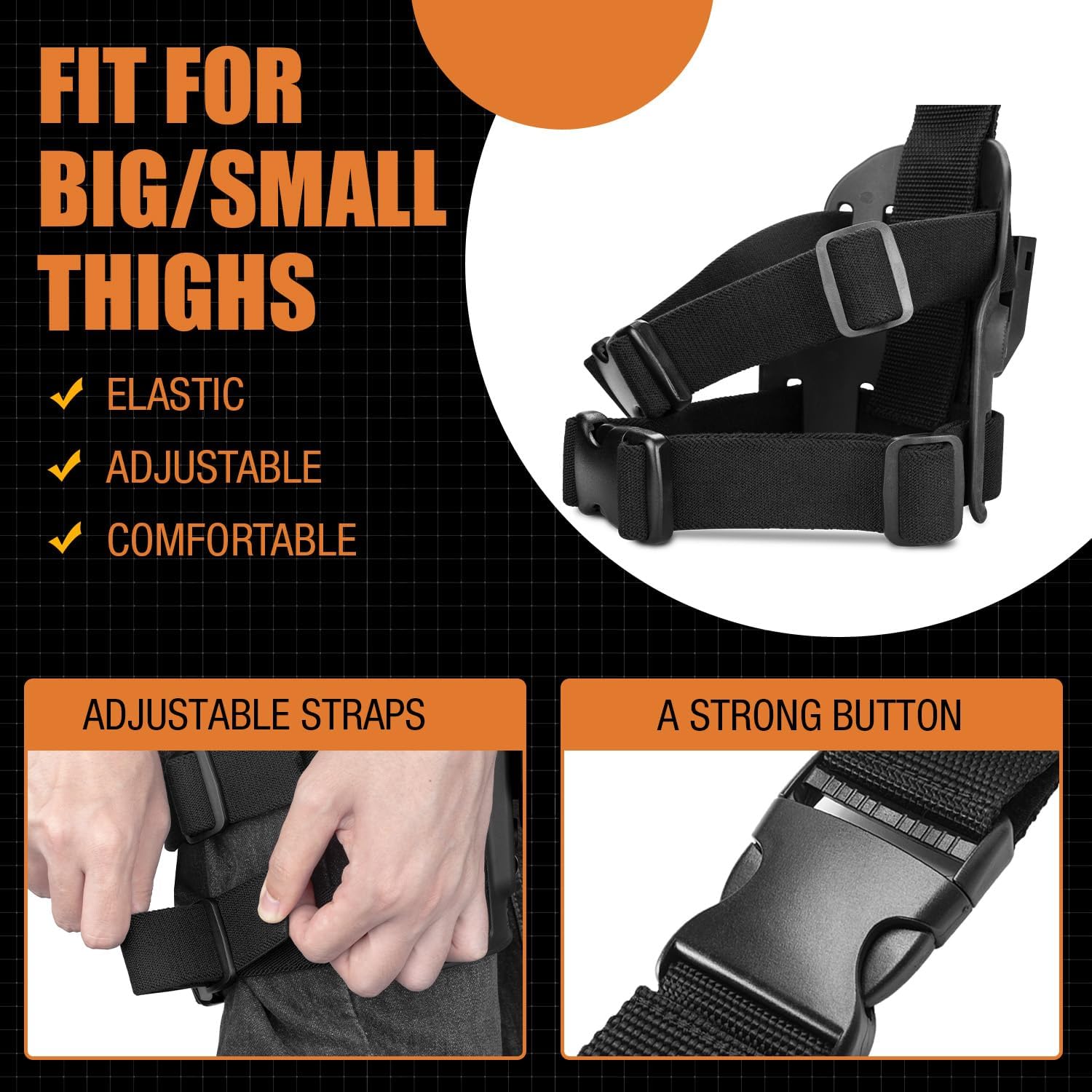 Level III Drop Leg Holster for Glock 19/17, Duty Holster for Glock 17/19/31/32(Gen 1-5), G22/G23(Gen 1-4), G19X, 44, 45, Fit 1.5, 1.75, 2.0'' Duty Belt, Adj. Ride Height