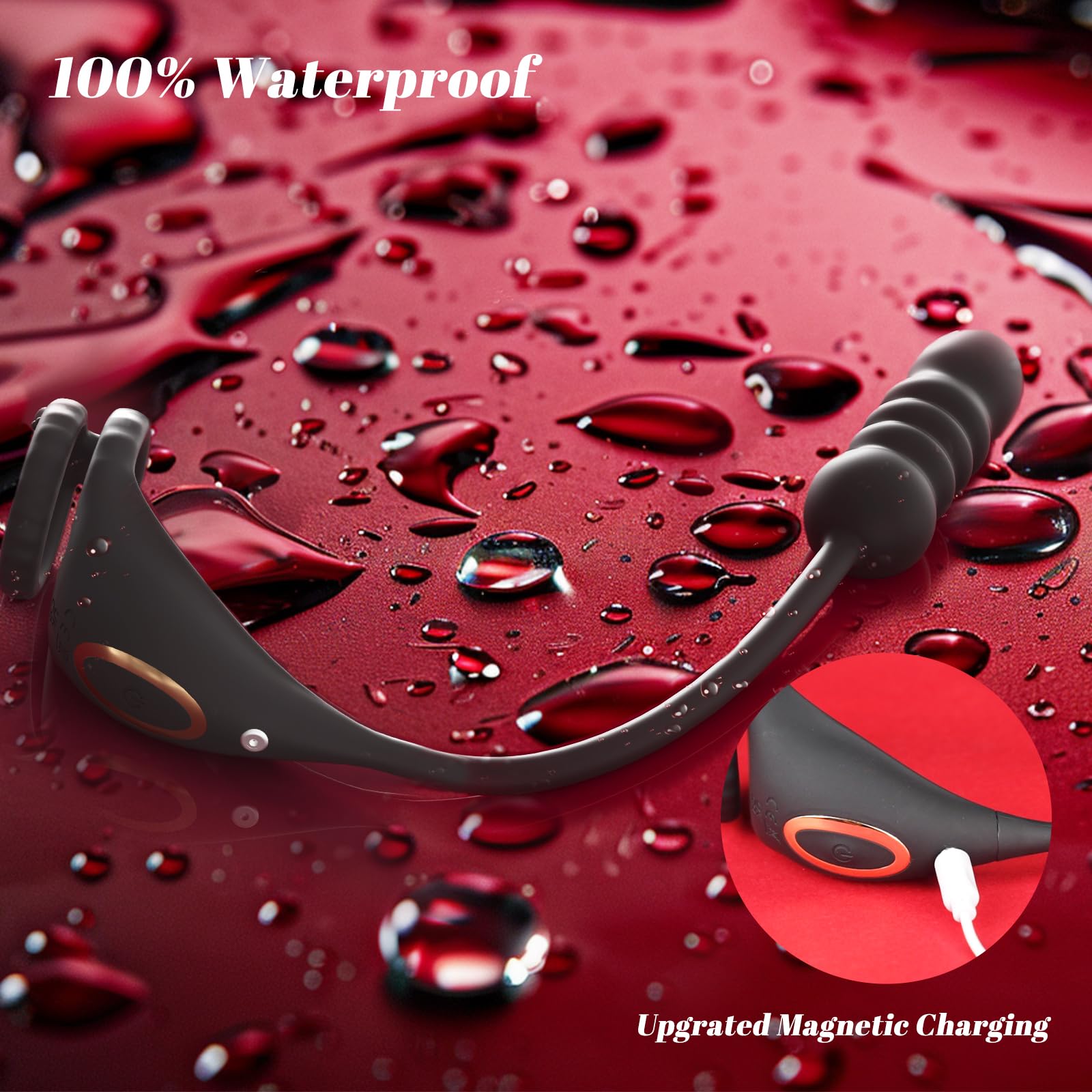 Vibrating Cock Ring Taint Stimulator with Mini Bullet, Remote Control Anal Butt Plug Prostate Massager Penis Ring Male Vibrators for Men Pleasure Sex Toys for Adult Couples: Blackthrusting