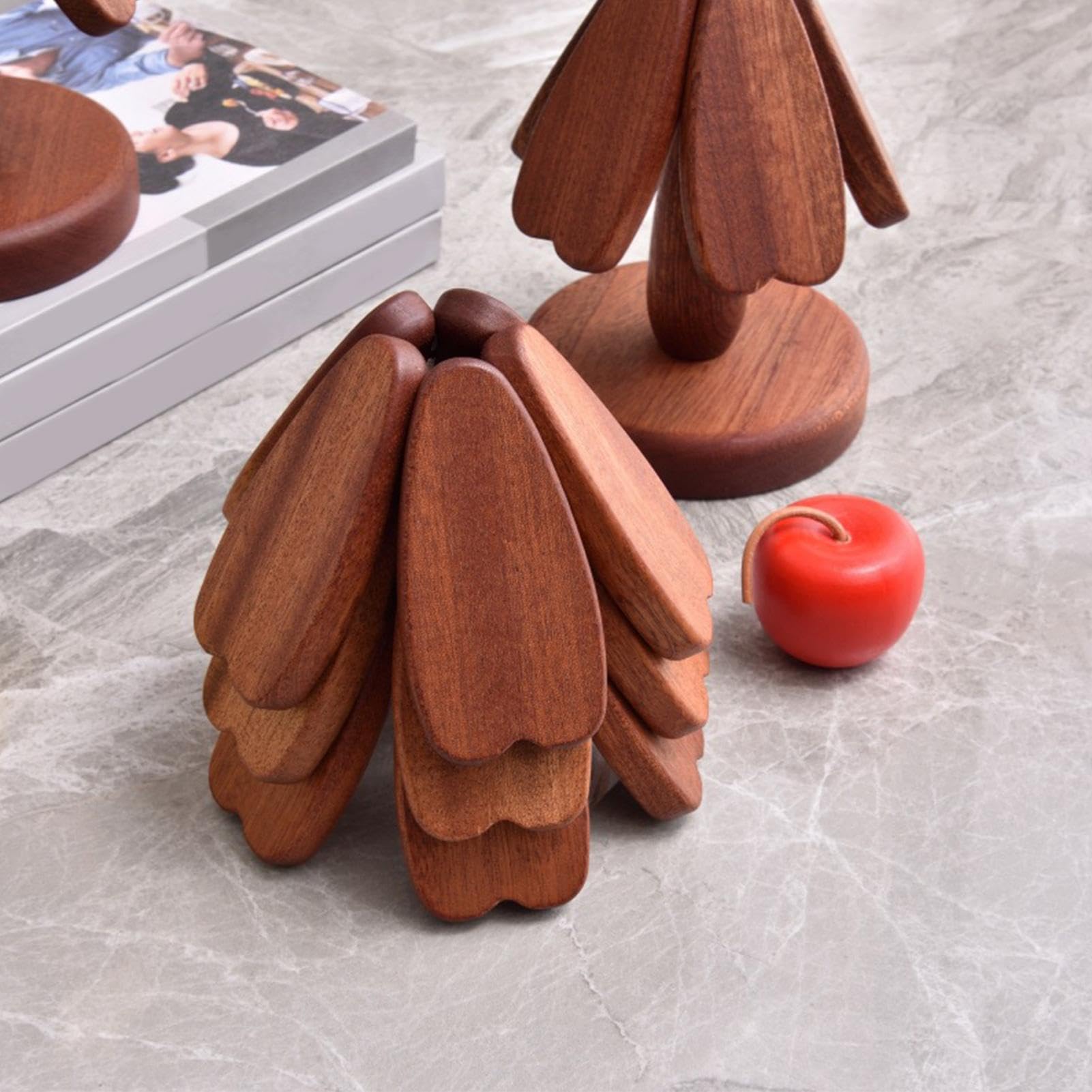 Dessous de Plat en Bois Sapin de Noël Support en Bois Résistant À La