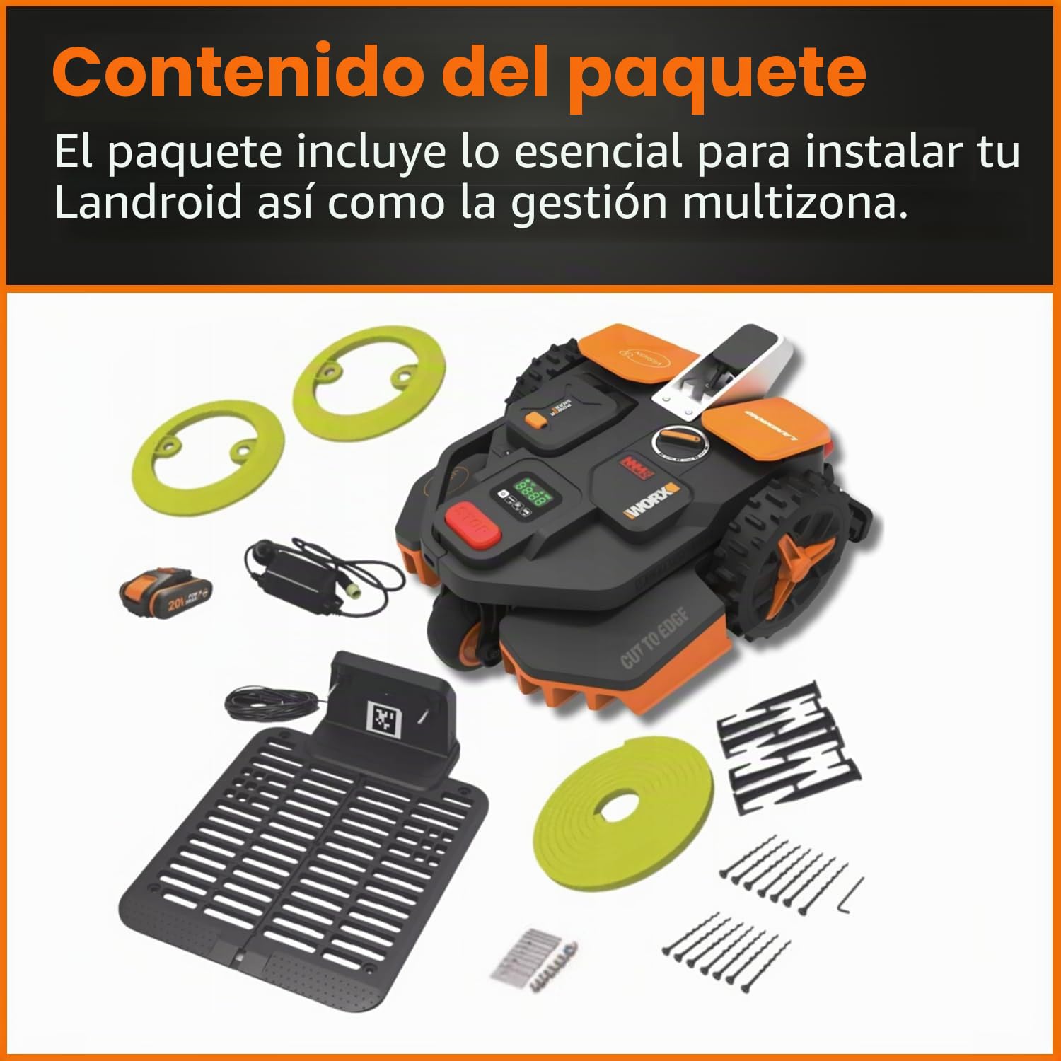 WORX Landroid Vision S250 WR202E Robot cortacésped para Jardines de hasta 250 m² – Robot cortacésped Inteligente sin Cable de limitación – WiFi y Bluetooth – prevención Activa de obstáculos con