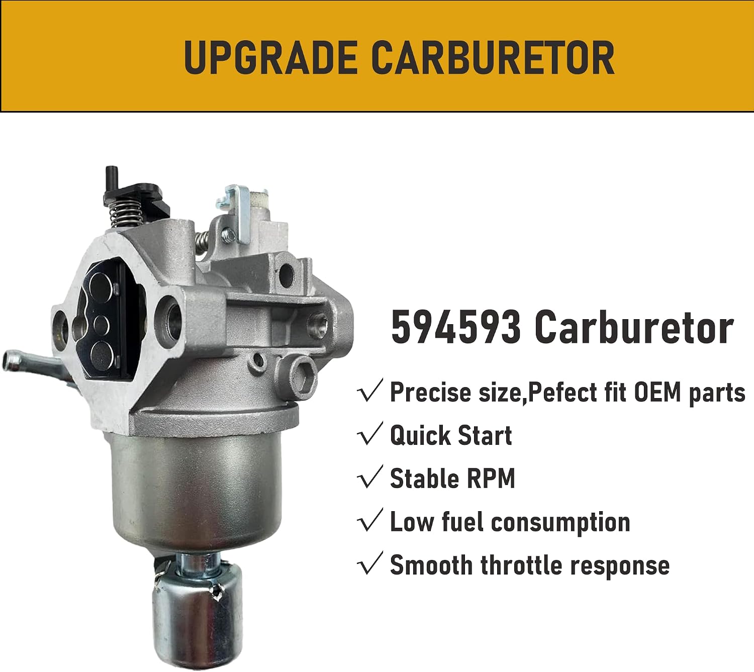 594593 Carburetor Kit Compatible for Briggs and Stratton 594593 796109 17.5hp Carburetor,Nikki Carb 699915 697122,Craftsman 18hp Lawntractor