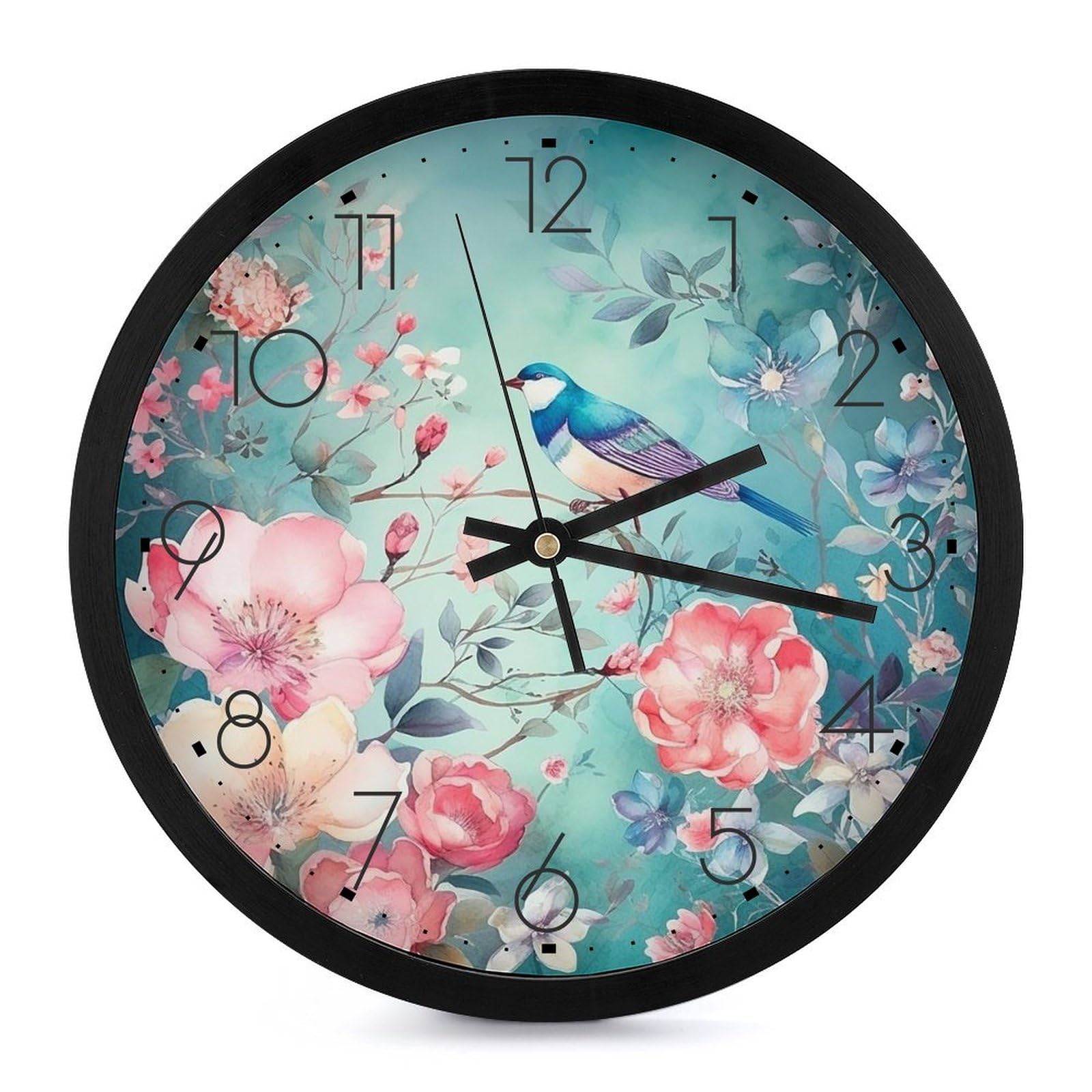 Horloge murale silencieuse sans tic-tac de 25,4 cm à piles pour chambre