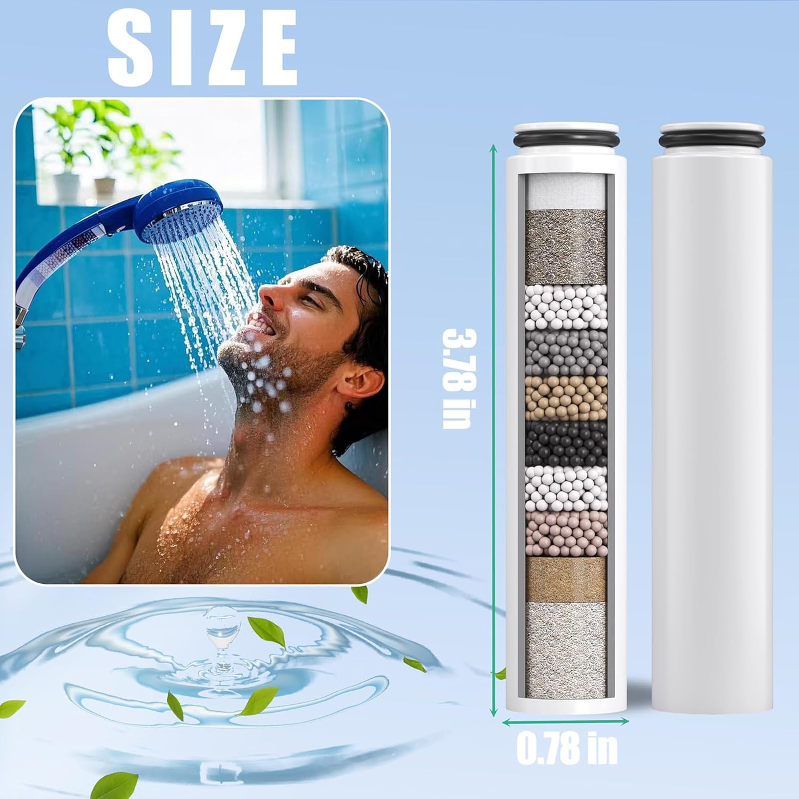 Filtros de repuesto compatibles con Cobbe filtros de repuesto para cabezal de ducha de mano elimina el cloro filtros suavizantes de agua 6 PCS