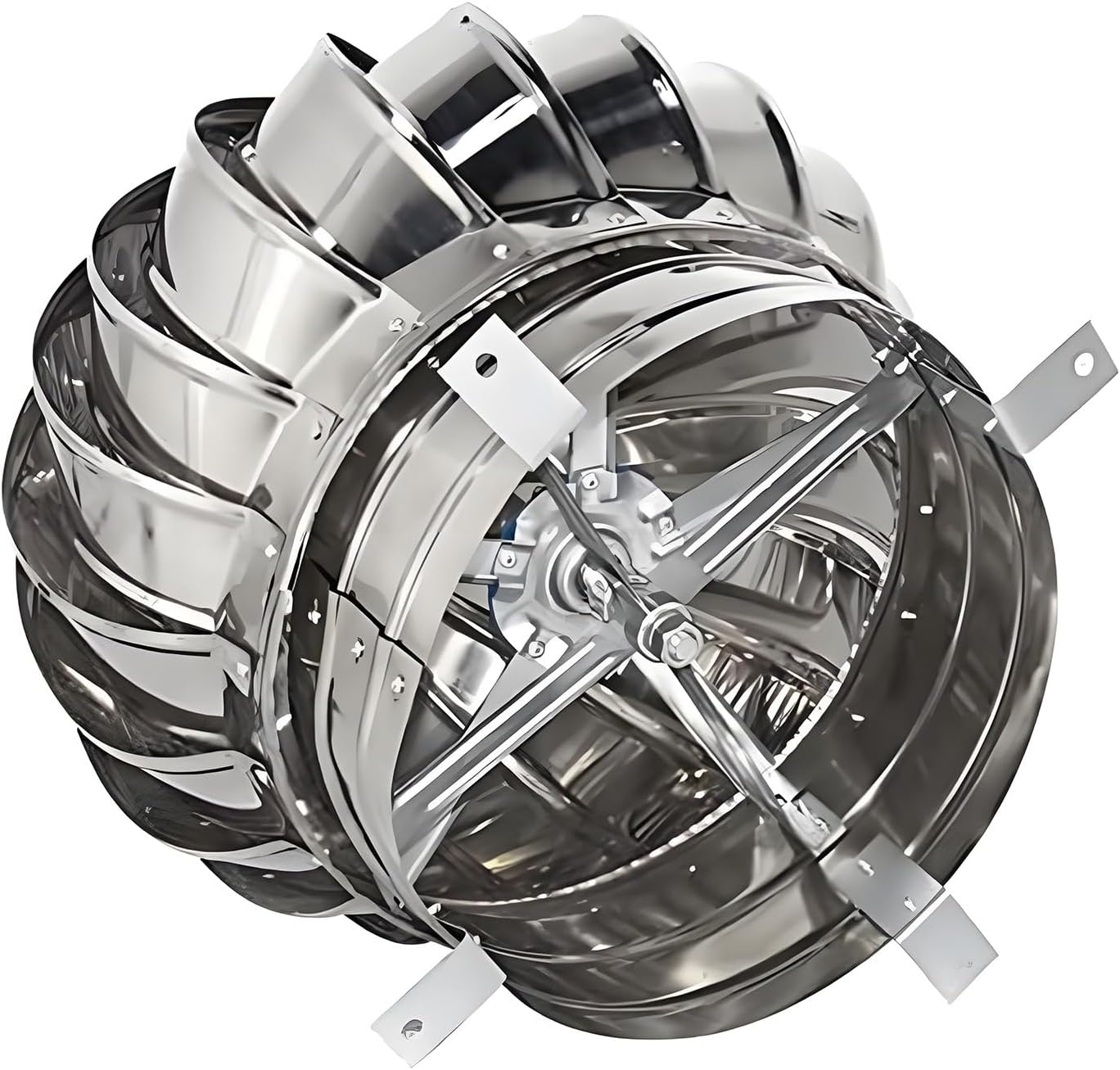 304 Stainless Steel Turbine Ventilator Rotating Chimney Cowl Cap 4in 6in 12in 16in 20in Waterproof Ventilation Cover for Exterior Fireplace Flue All Weather & Easy Installation(11.8in/300mm)