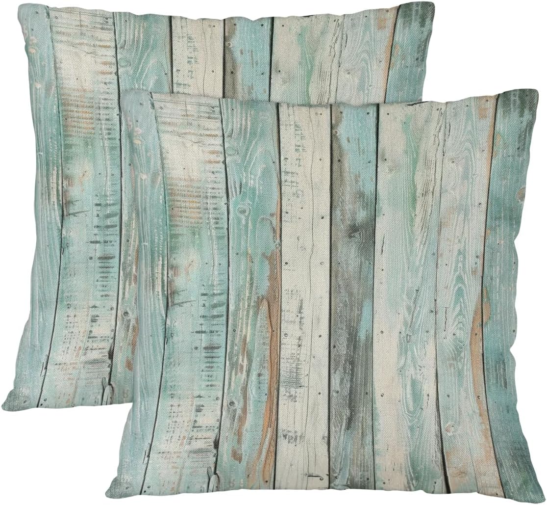Wood Grain Pillow Covers, 22 x 22 Pillow Cases for 2 Packs, Soft Vintage Wood Pillow Covers for Sofa Living Room Bedroom Garden