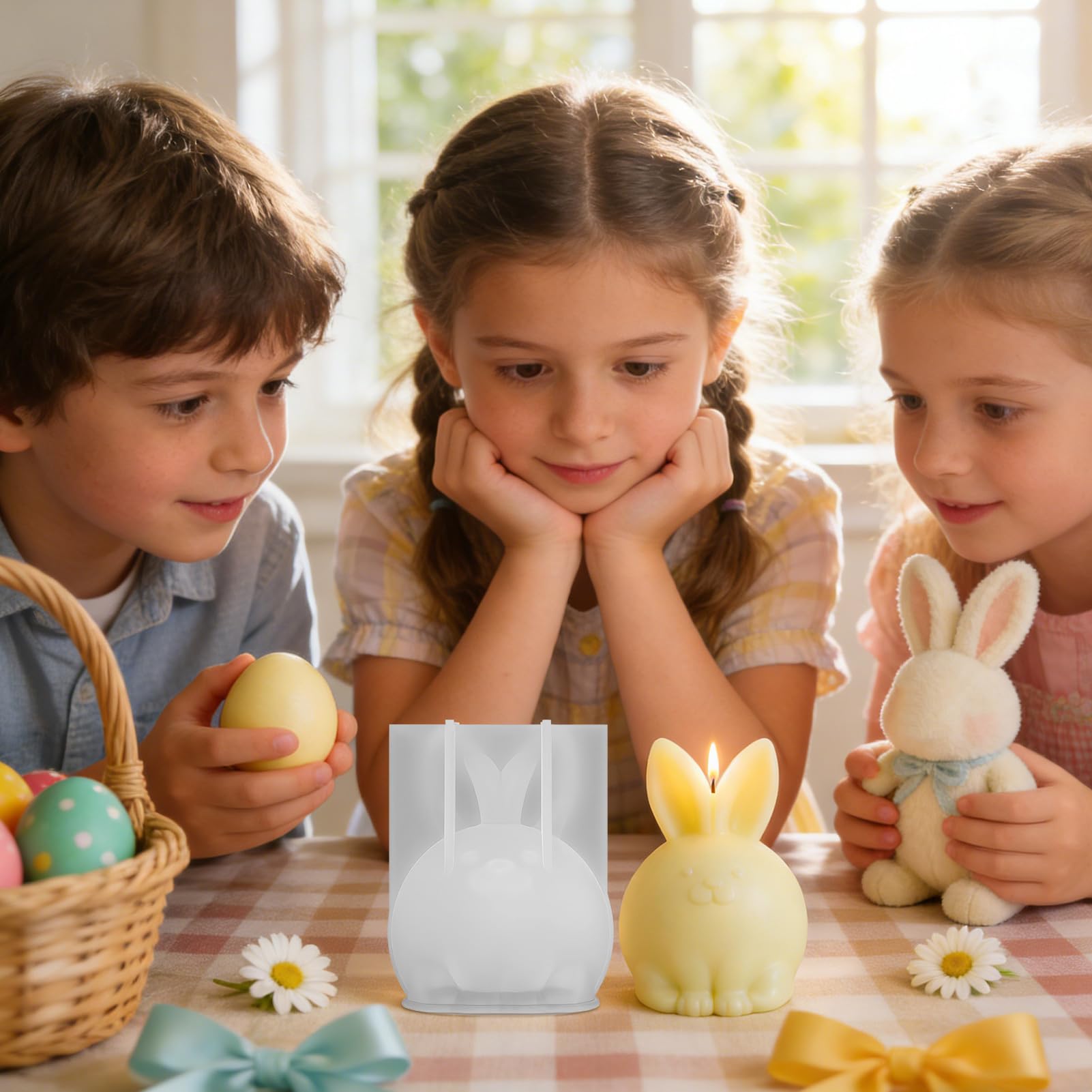 In Silicone Per Candle Per Colata A Forma Di Coniglio | Forma Antiaderente Per La Creazione Di per Casa Fai Da Te Resina Epossidica Gesso Cemento Argilla Festività