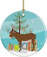 Vista 16 de Caroline's Treasures Bactrian Camel Adorno de cerámica de Navidad, decoración colgante de árbol de Navidad verde azulado para el hogar, vacaciones