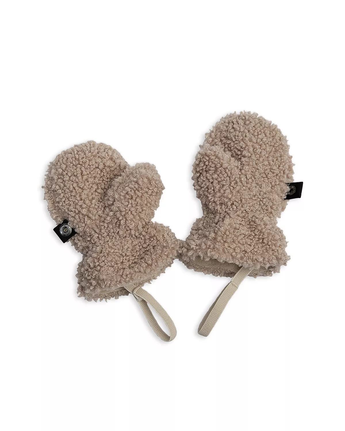 7AM Enfant Baby-Mütze und Fäustlinge-Set – vegane Unisex-Mütze und Fäustlinge mit Sherpa-Futter für Neugeborene, wasserdichtes und warmes Baby-Wintermütze und Handschuhe-Set | Benji (Teddy, 6-12M)