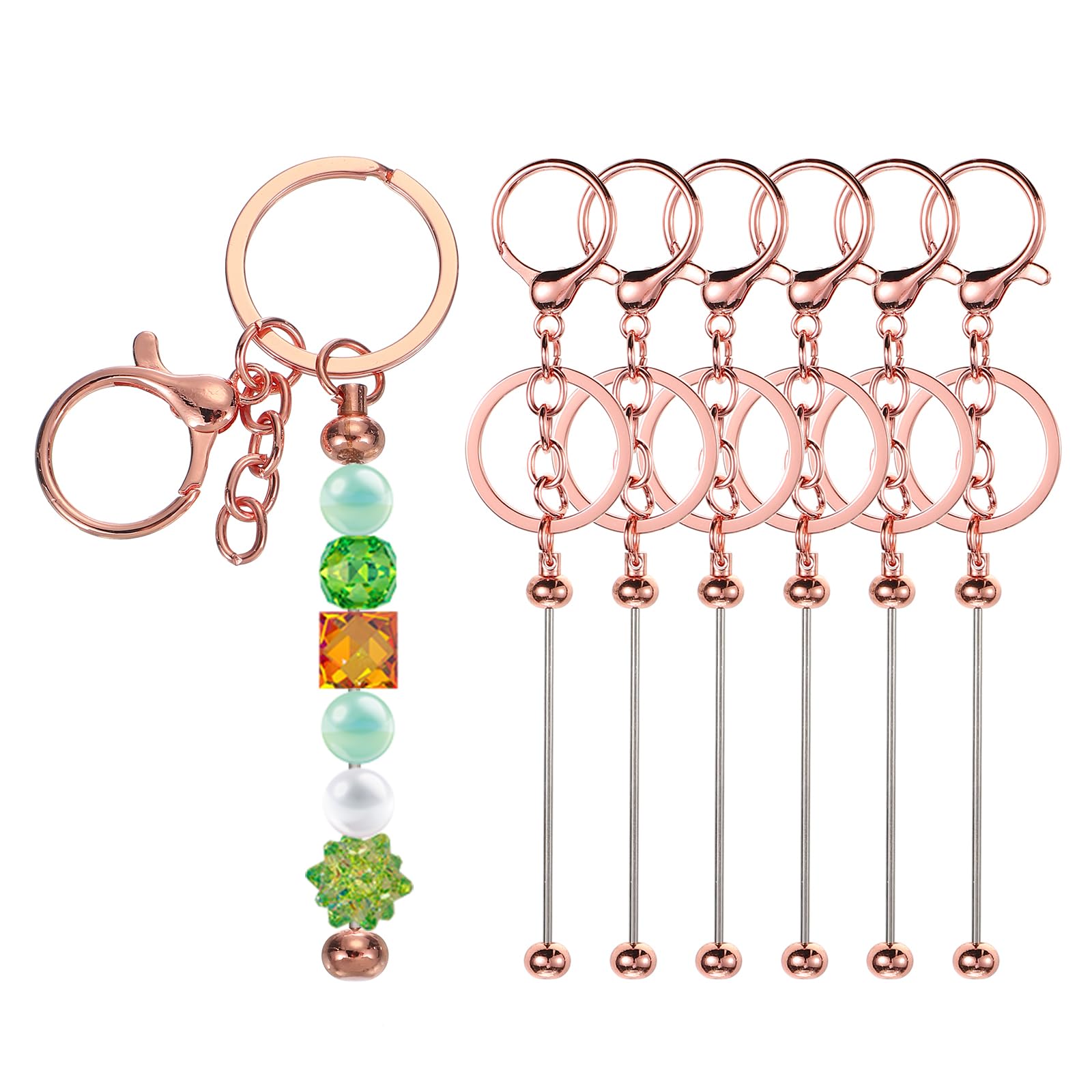 PATIKIL 6 Pcs Beadable Keychains Bars