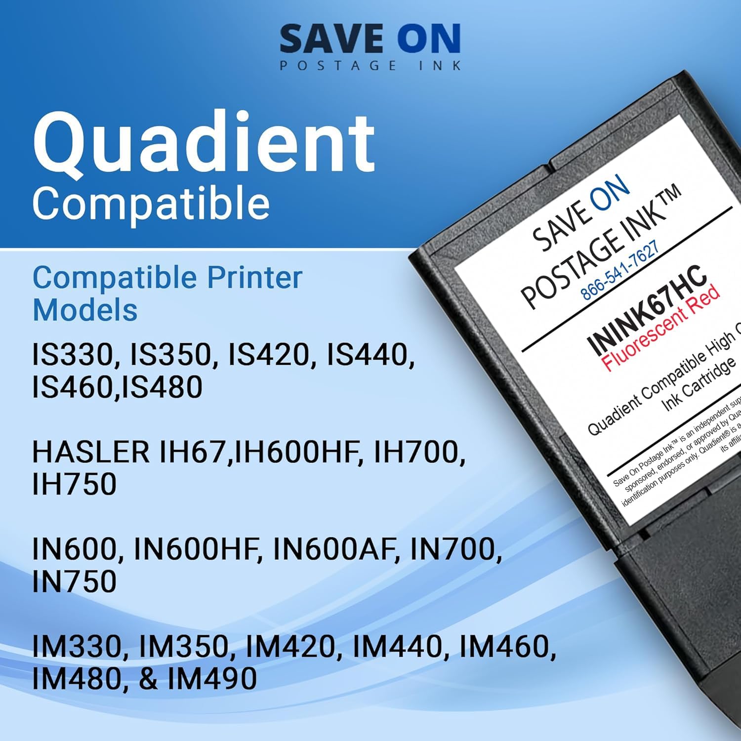 Compatible ININK67HC Quadient Neopost Compatible Ink Cartridge - High Capacity for in Series 600/700/750 Mailing Machine Bases