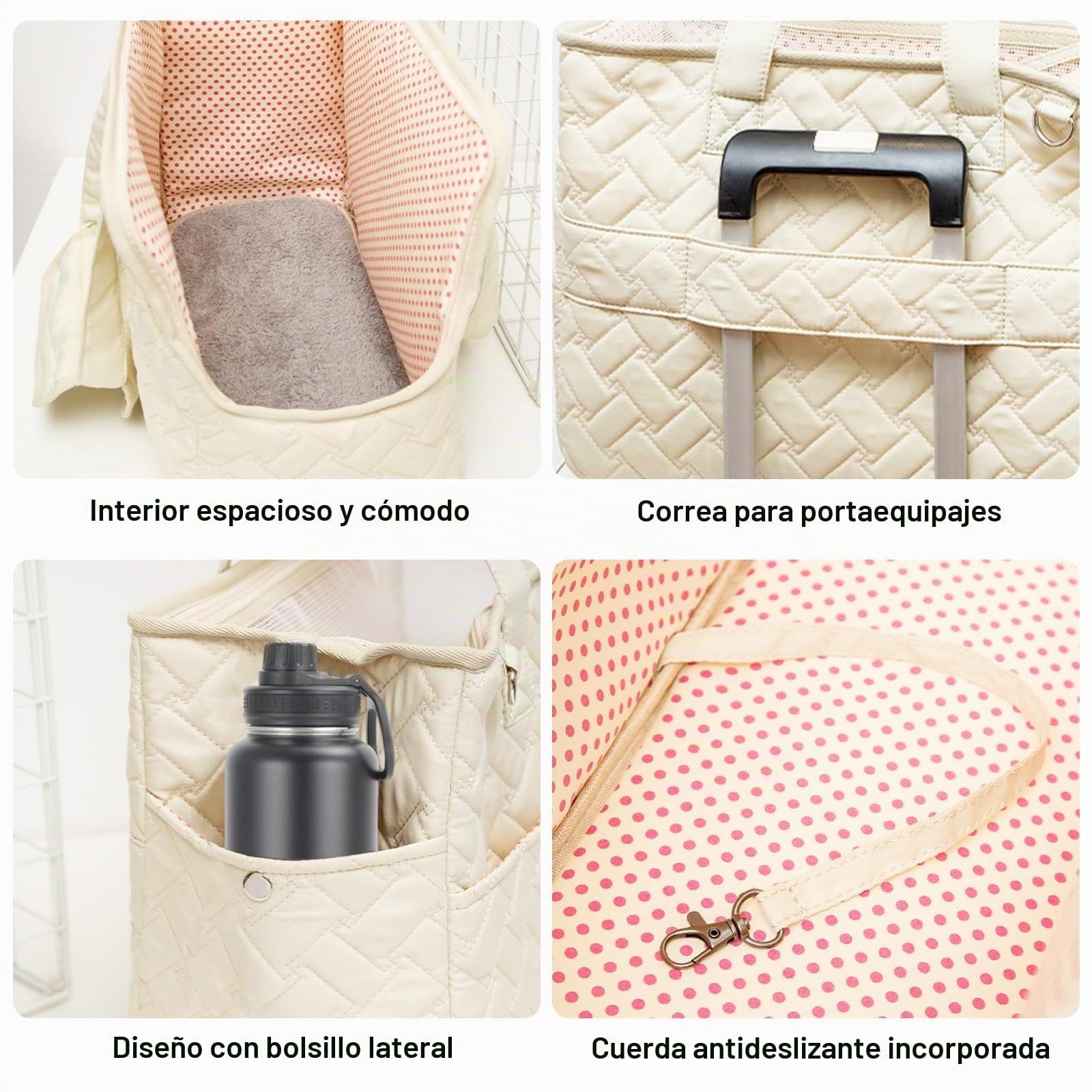 Bolsa de transporte para perros de hasta 5 kg – Bolsa para perros pequeños y gatos, plegable, transpirable, con cinturón de seguridad, bolsillos, bolsa de transporte, ideal para exteriores, viajes