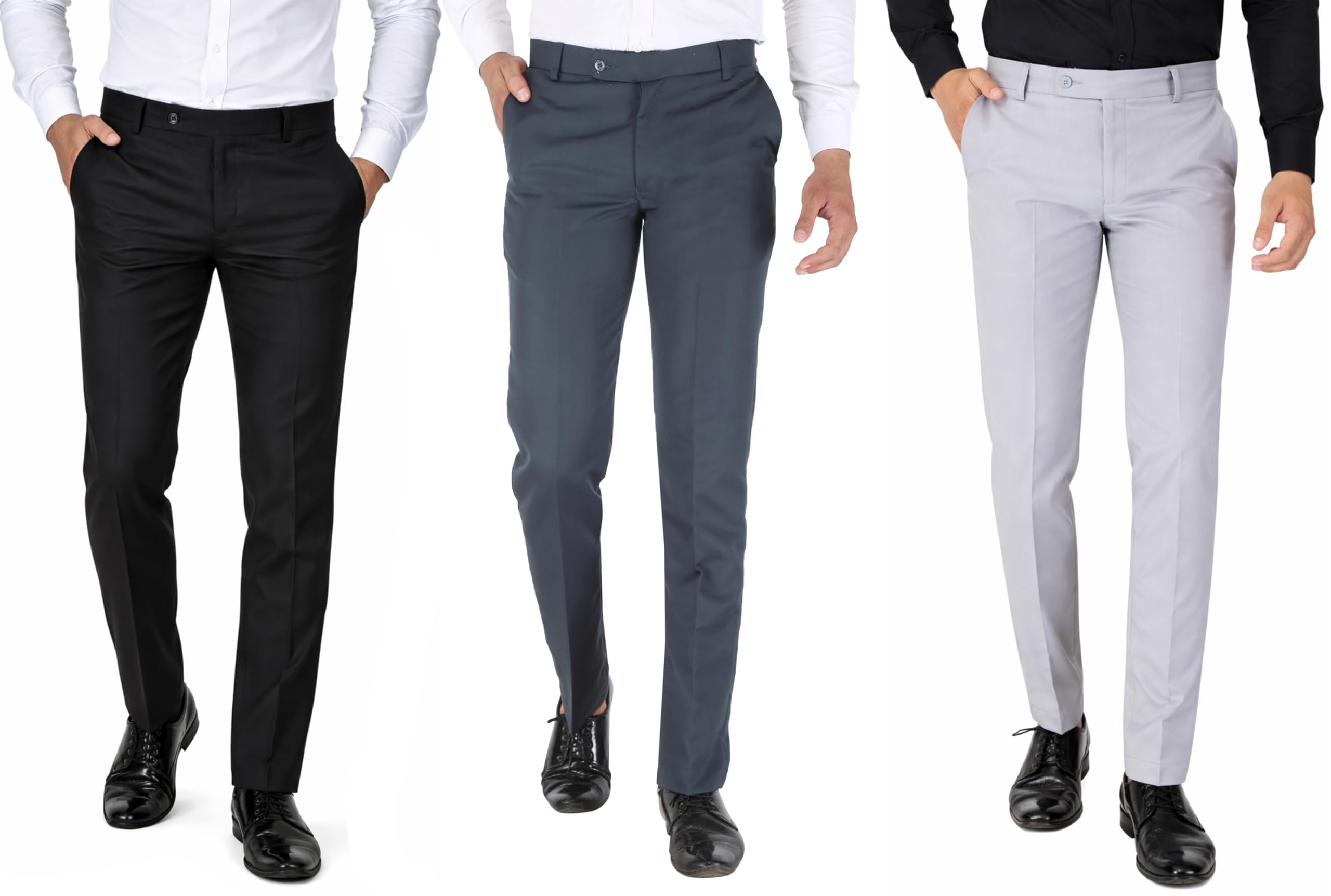 sode vilish Formal Pants for Men Office Wear Combo Pack of 3 - Premium Regular Fit Formal Trouser for Men, Boys, Gents Bottom Formal wear for Office Meeting, Party, Wedding - Set of 3-picture-15