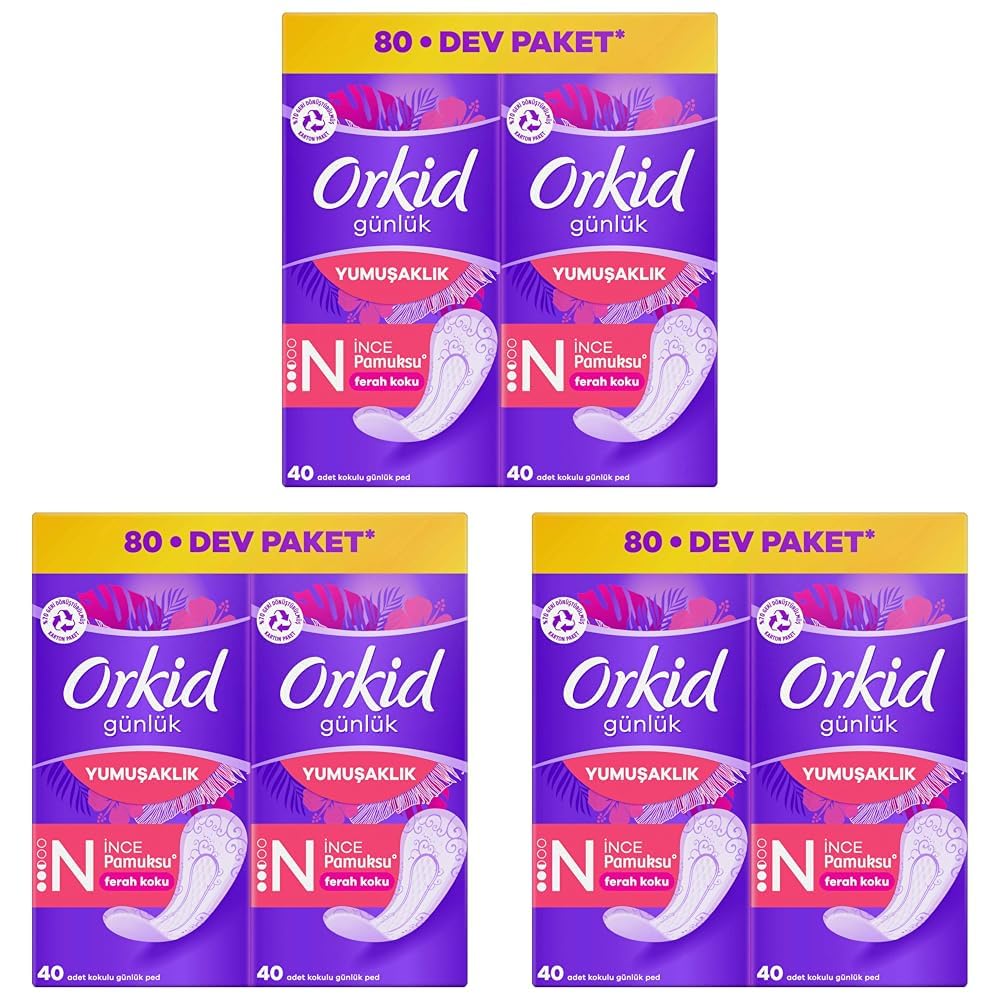 ORKID Yaprak Pamuksu Günlük Ped Deo Fresh 80 Adet 3lü paket