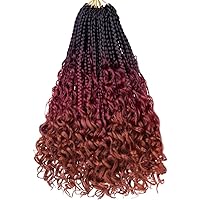 Vista 68 de Beverlee Trenzas de Caja Bohemias de 14 Pulgadas 8 Paquetes Trenzas de Caja Goddess Cabello de Ganchillo Trenzas Bohemias Hippie Cabello