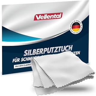 Chiffon de nettoyage pour bijoux, couverts et pièces de monnaie - Chiffon de polissage pour l'entretien et le nettoyage de l'argent véritable - Fabriqué en Allemagne