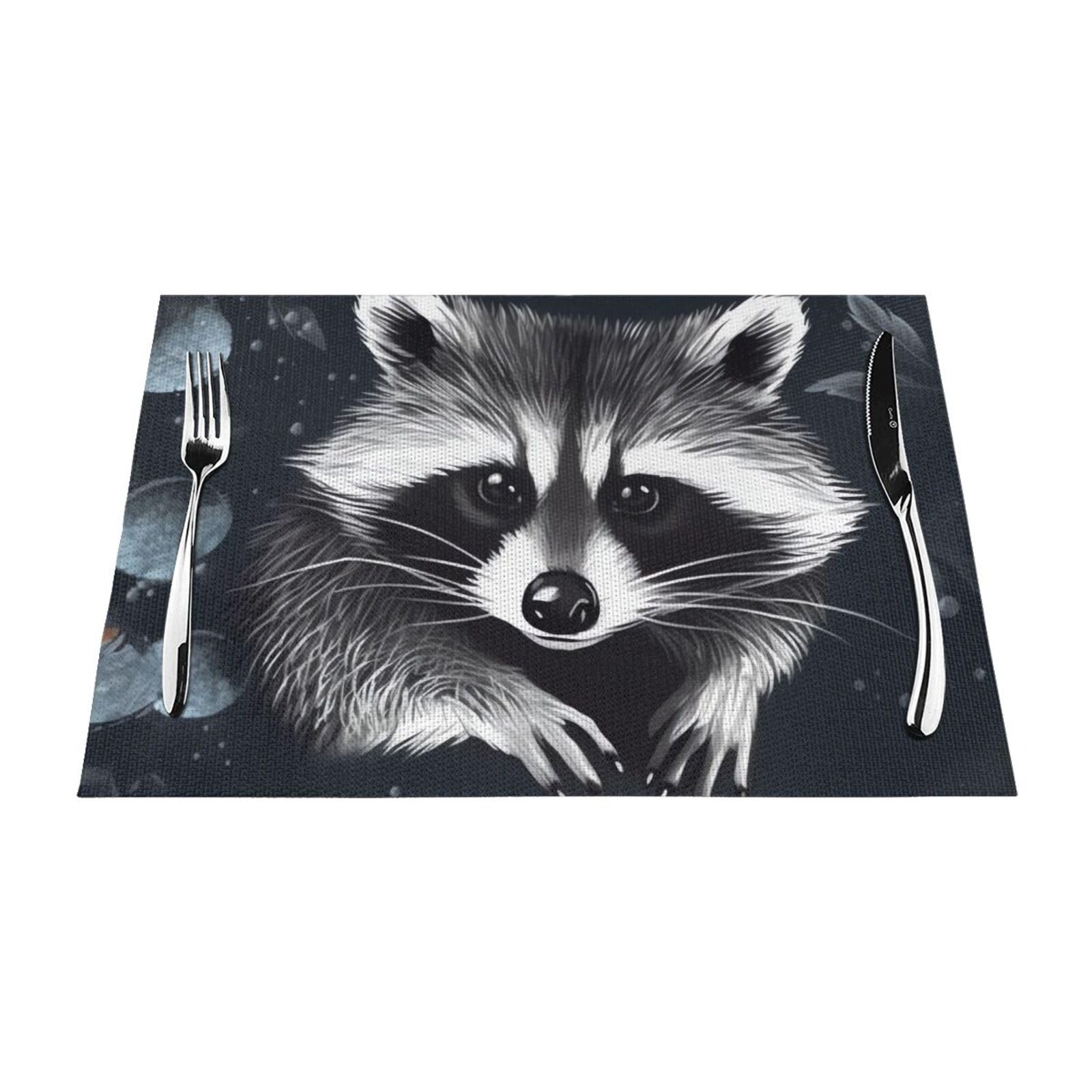 Set de table raton laveur lot de 4 pour salle à manger 45x30 cm