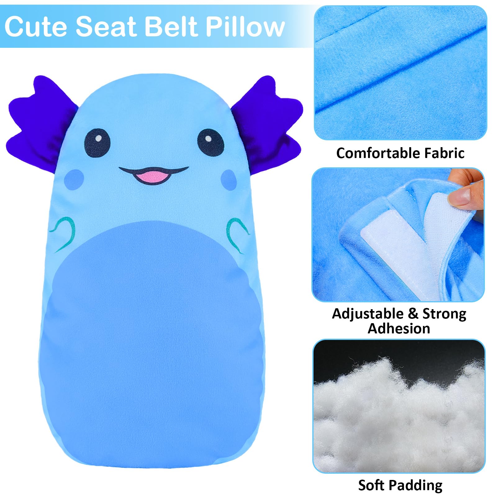 FIODAY Fundas para cinturón de seguridad para niños, almohadillas para correa de asiento de coche, almohada para cinturón de seguridad, cojín para cinturón de seguridad, cojín para cinturón de