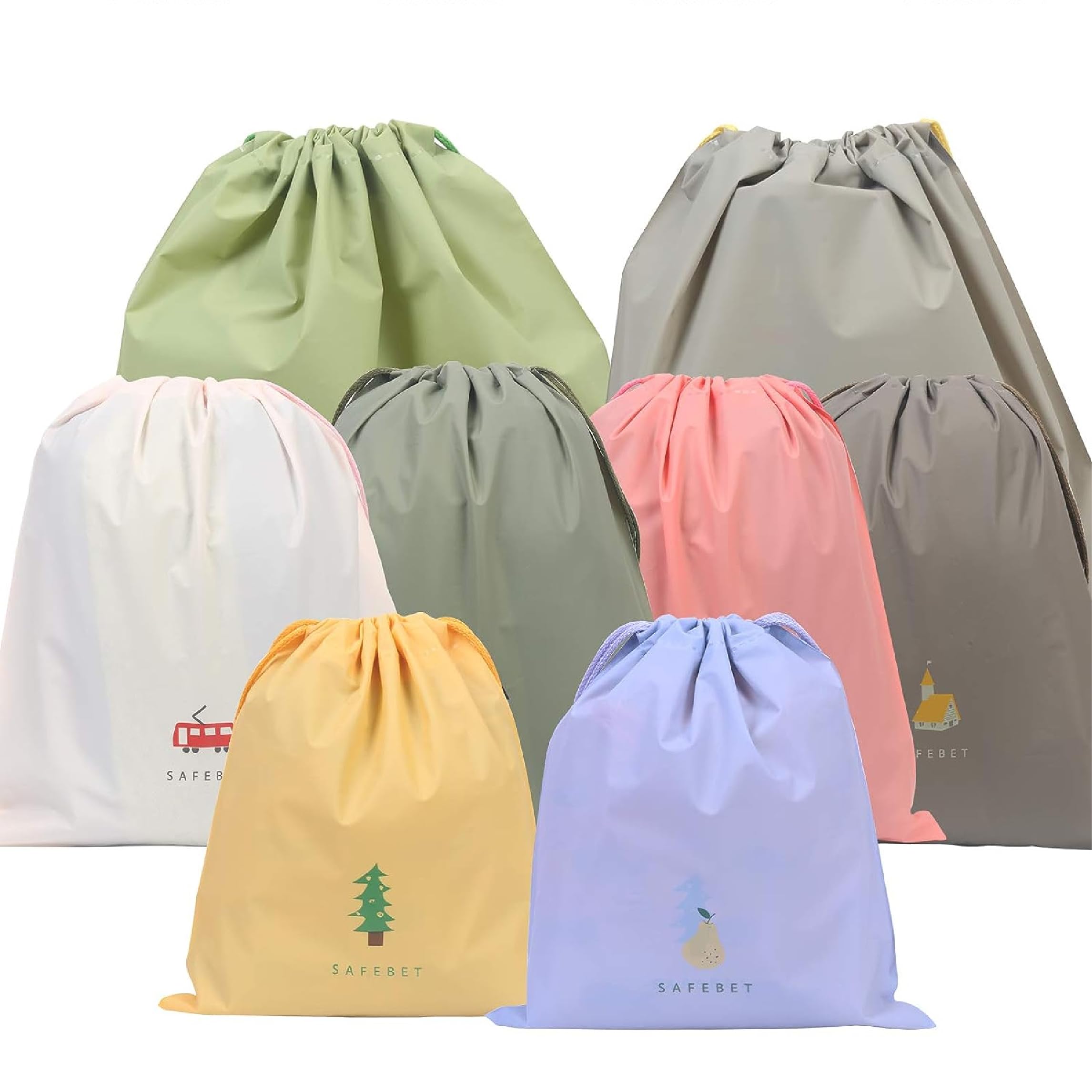 8 Pcs Sacchetti da Viaggio Impermeabili Immagazzinaggio Bags in Bag Zip Borsa Multifunzione per Vestiti Biancheria Intima Scarpe Cosmetico