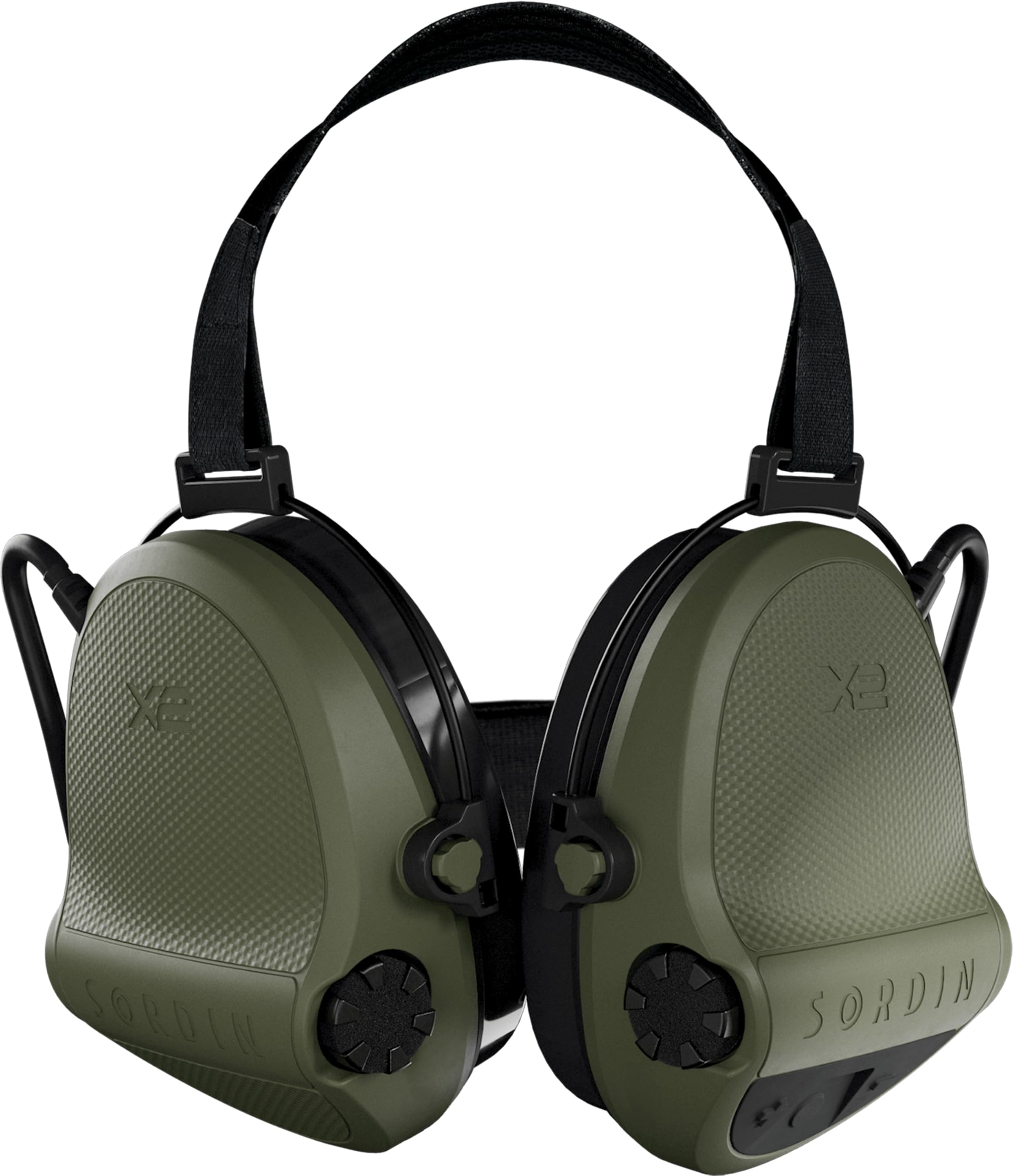 Sordin X2 Protectores auditivos con cápsulas - protectores auditivos para la caza y el tiro deportivo con banda para el cuello - activos y electrónicos
