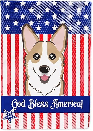 Vista 186 de Caroline's Treasures BB2171GF American Flag and Border Collie Garden Flag Mailbox Flag Decorative Yard Flag Banner Outside Patio Artwork Yard Flower