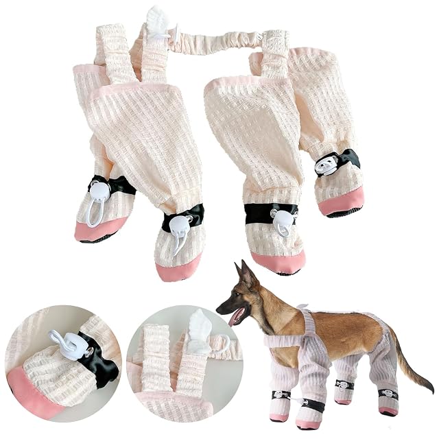 Foto 3 de 8 de Ldabrye Pantalones antisuciedad para perros, tirantes, zapatos para botas, leggings, antideslizantes