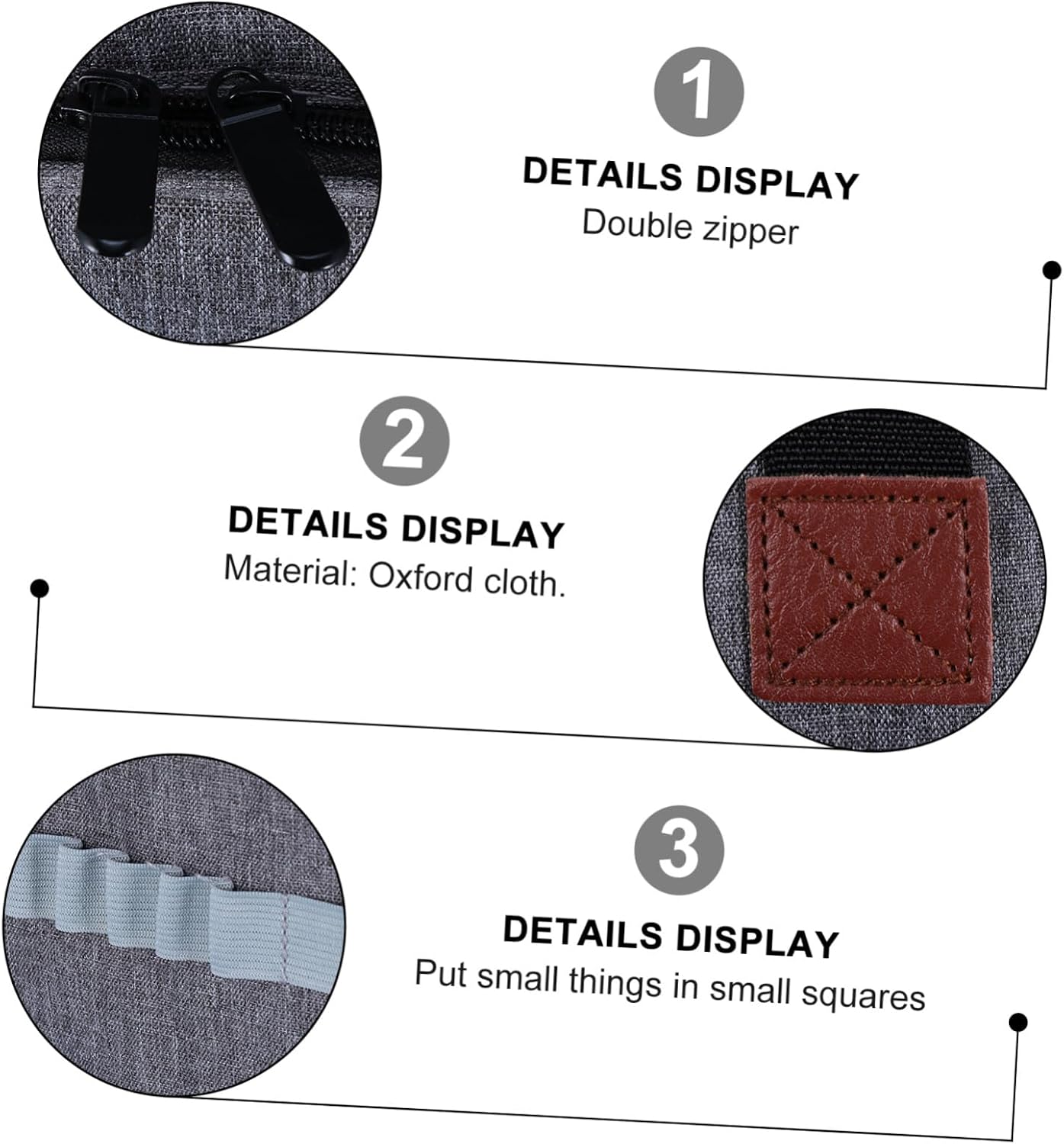 Zerodeko Embroidery Tool Bag and Storage Bag for Embroidery Kits Grey Portable Project Pouch Suitable for Cross Stitch Craft Organization and Travel
