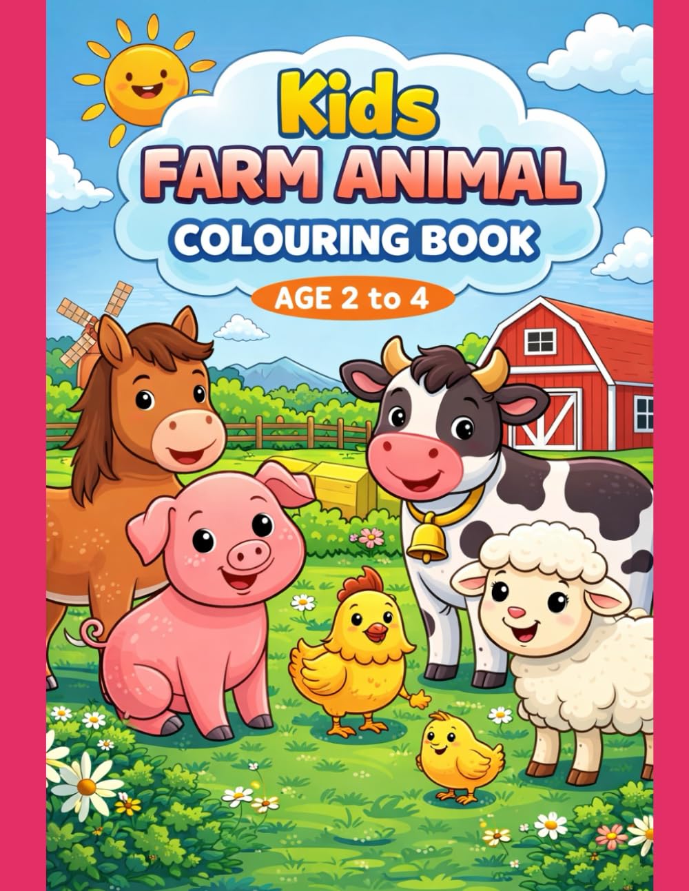 Kids Farm Animals Colouring Book