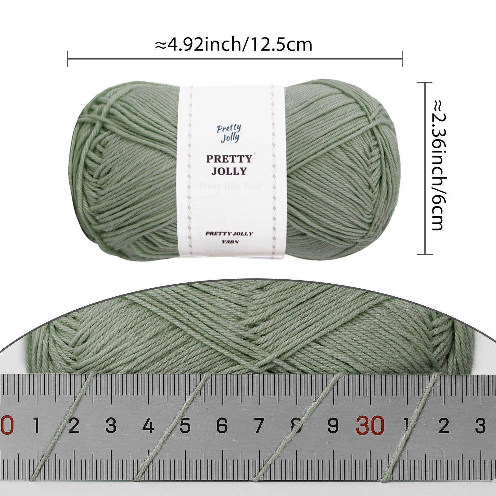 Pretty Jolly 4 Skeins Soft Baby Yarn, 100% Cotton, Crochet & Knitting, 4 Ply, Fingering Weight - Image 2