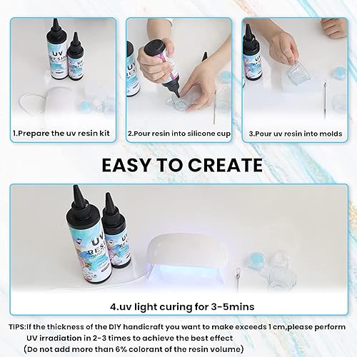 Miniatura 6 de Resina UV, resina epoxi transparente de curado ultravioleta para la fabricación de joyas de bricolaje, decoración artesanal hecha a mano, resina