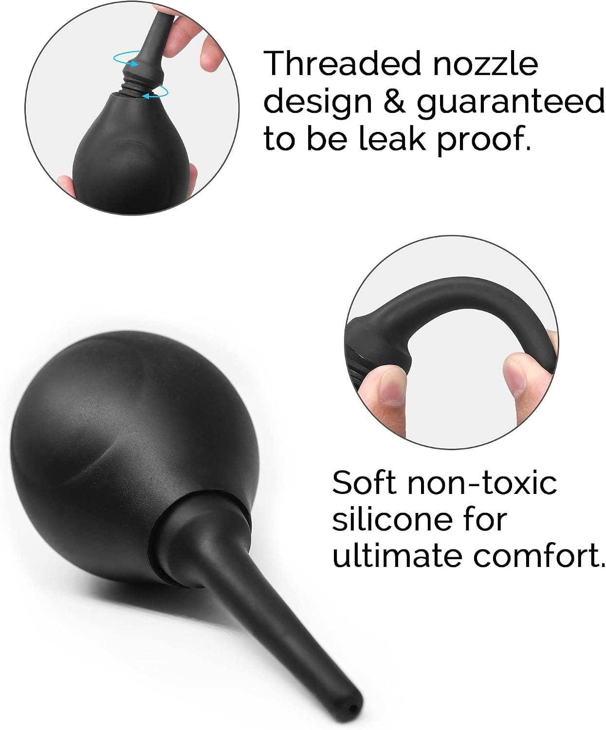 SENSIVO Enema Bulb [10.1oz ] Anal Douche with Back-Flow Prevention, Silicone Enema Kit for Colon Cleansing, Anal Cleaner Vaginal Douche Bottle Enema Nozzle Douche for Men Women Reusable