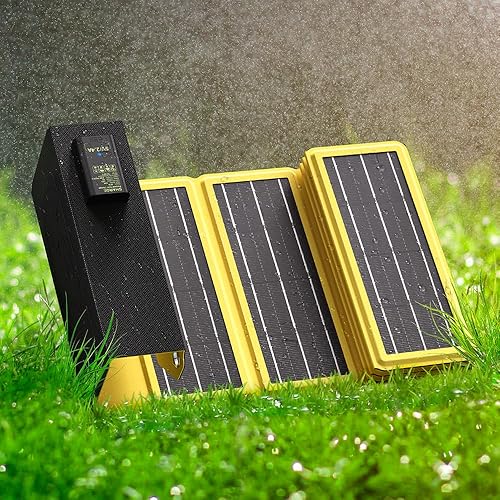 Miniatura 5 de Sharge Cargador solar con puerto USB, cargador de panel solar portátil y plegable de 12 W, panel solar USB, equipo de senderismo y campamento
