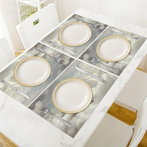 Miniatura 5 de Terrier Dog Angel - Juego de 6 manteles individuales resistentes lavables para decoración de mesa de cena y fiesta