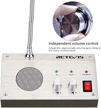 Retevis RT-9908 Window Intercom 2 Way,Window Speaker Intercom,Noise Free Function,Clear Voice,for Office,Shop,Restaurant(6 Pack)