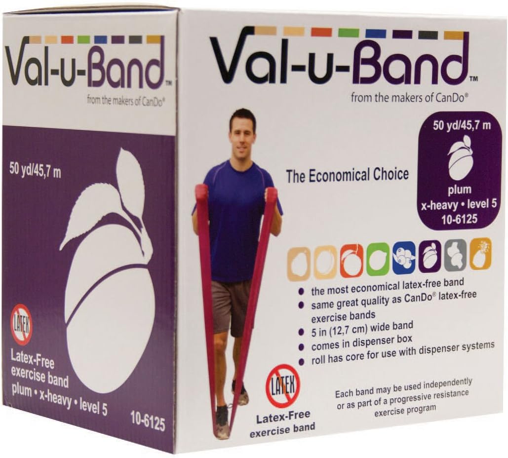 Val-U-Band Latex Free Exercise Band, Plum