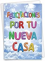 Vista 1 de NobleWorks Tarjeta de felicitación histérica española para el nuevo hogar con sobre de 5 x 7 pulgadas (1 tarjeta) Mensajes Inflados - Nueva Casa
