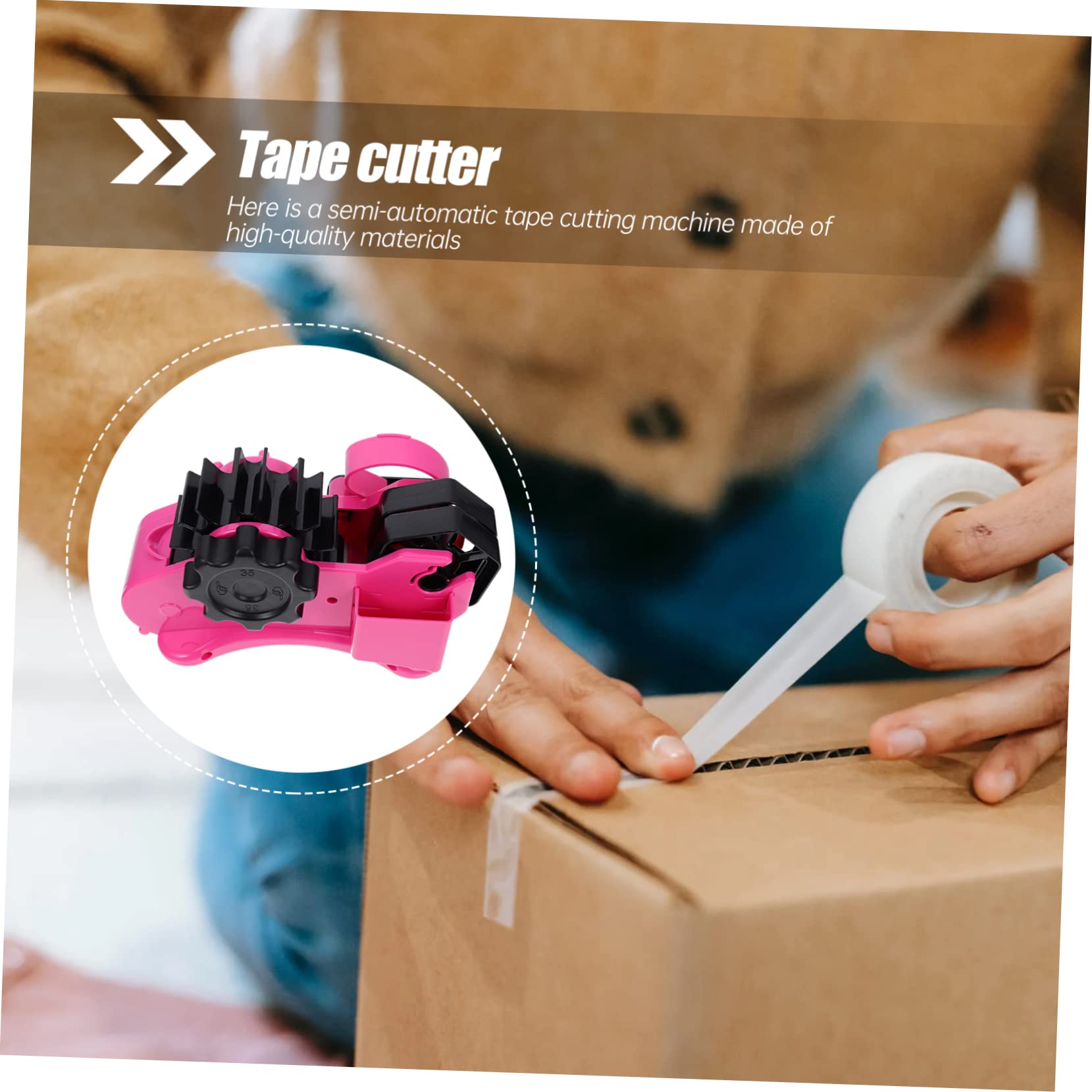 OSALADI Taglierina Semiautomatica per Nastro Adesivo Design Ergonomico Dispenser per Imballaggi Sigillatrice per Cartoni