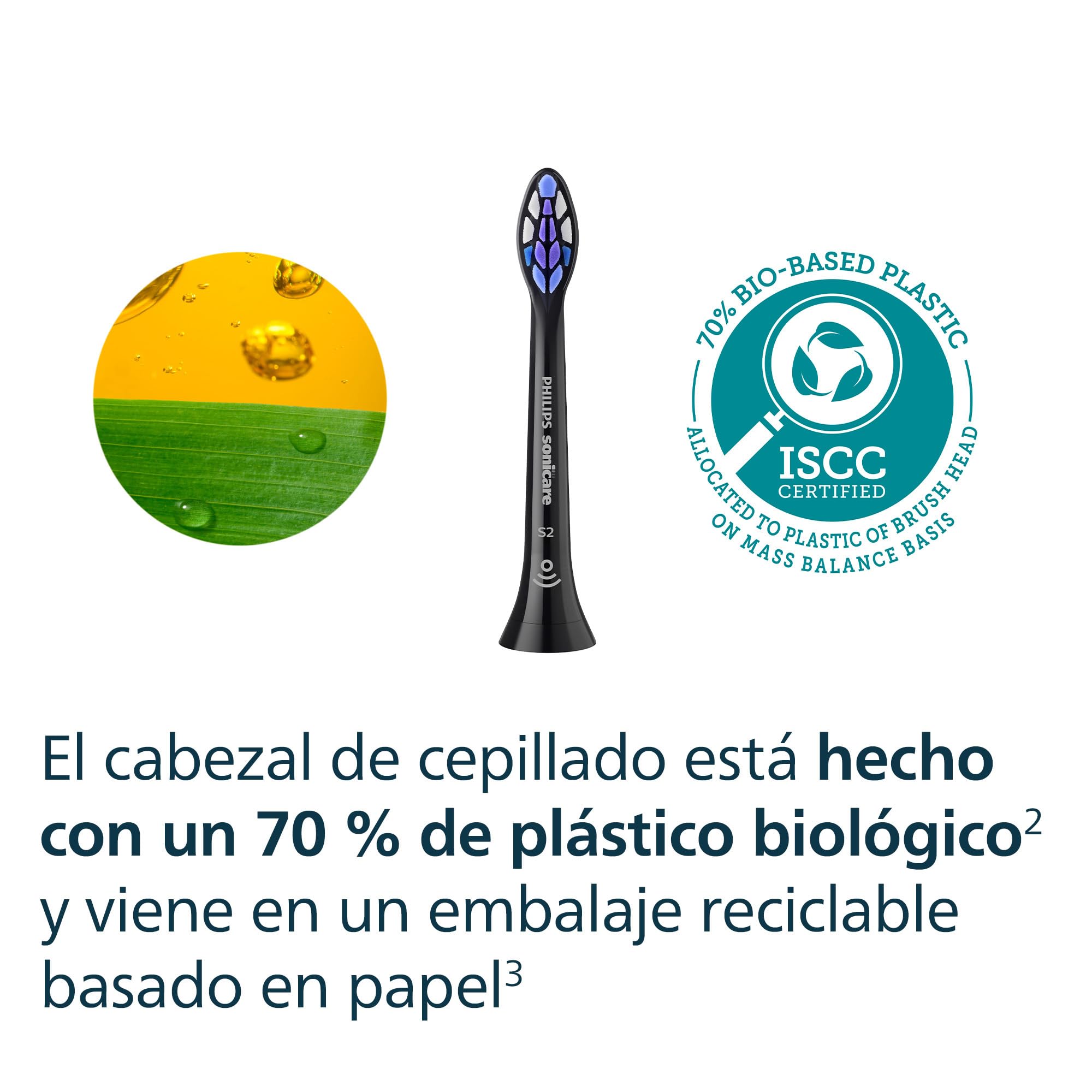 Philips Sonicare S2 Sensitive, pack de 6 cabezales para cepillo eléctrico, negro, HX6056/88