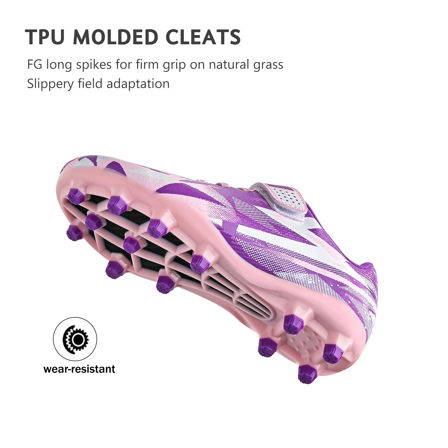 Boys Girls Soccer Cleats Kids Soccer Shoes for Little/Big Kid Outdoor Indoor Firm Ground Athletic Turf Trainning Football Shoes - 4