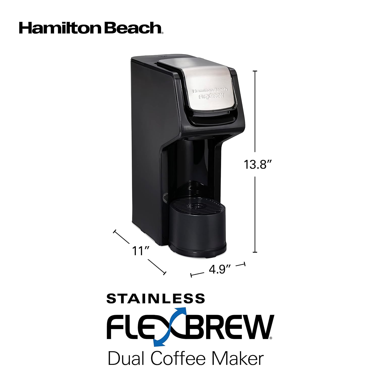 Hamilton Beach FlexBrew Single Serve Coffee Maker, Coffee Machine Compatible with Pod Packs and Grounds, Black Next Gen (49900), view 14