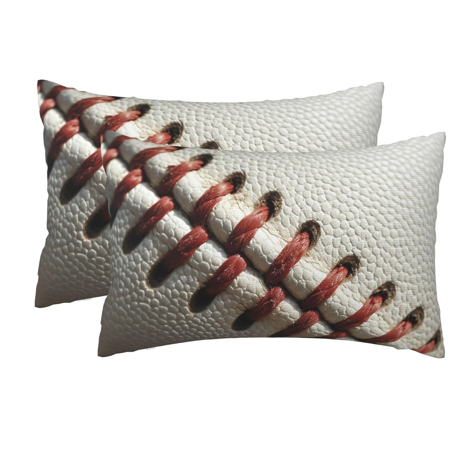 2 Pack Queen Pillow Cases with Hidden Zipper, Soft Breathable Pillow Covers for Hair and Skin, Baseball Lace Close Up Pillowcases 20"x30" Bed Pillow Protectors Cover for Sleeping Gifts