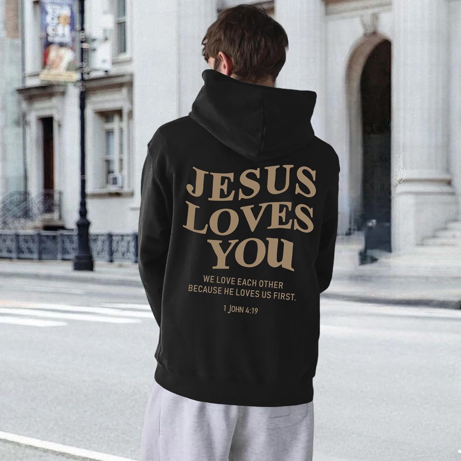 Christian Jesus Loves You Hoodies for Teen Religious Faith Sweatshirts Bible Verse Graphic Youth Thin Hoodies - Image 5
