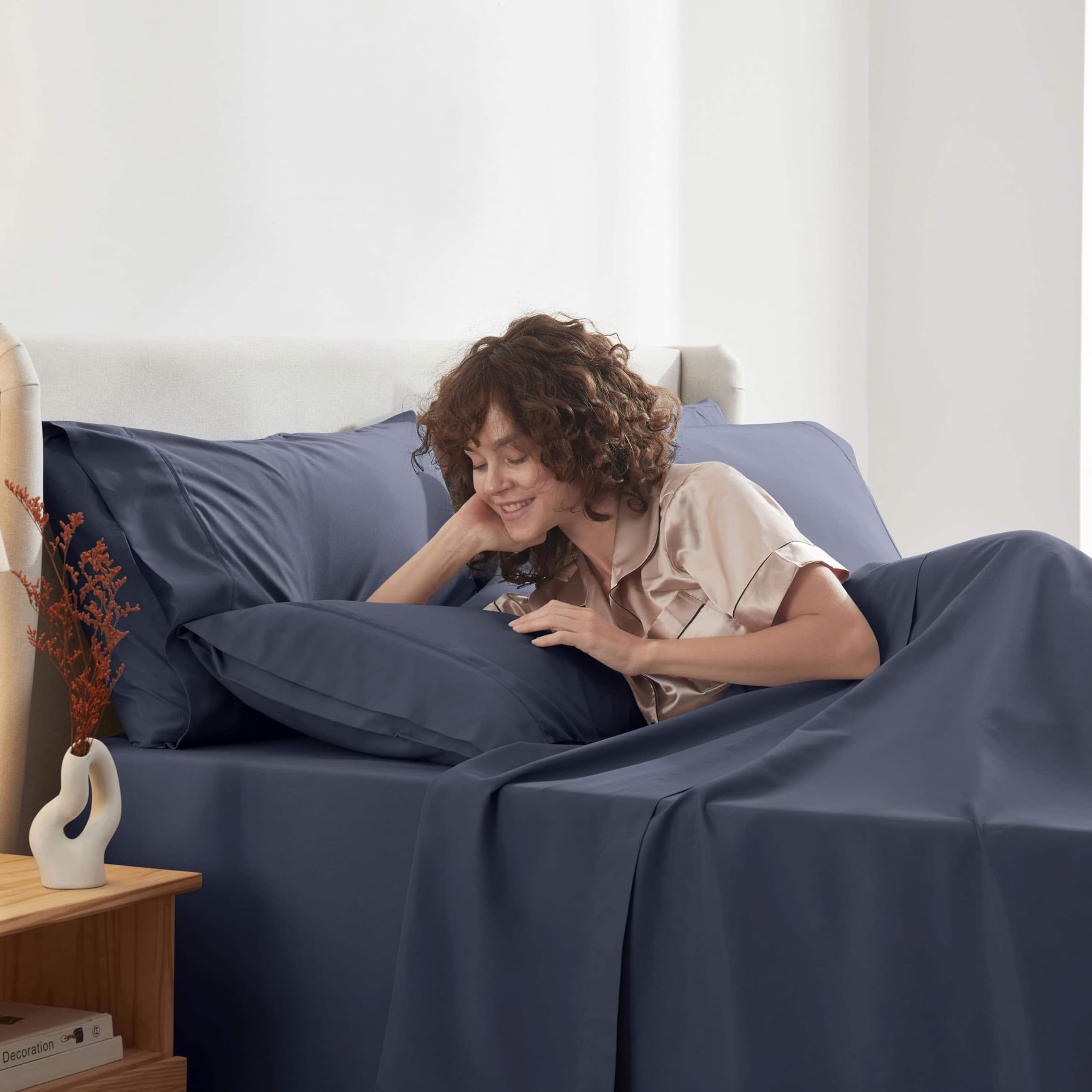 HBHLFZ 2 Lenzuola Con Angoli Per Letto Singolo XL – Microfibra Spazzolata – Tasca Profonda 40 Cm