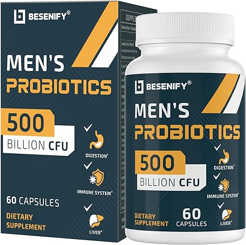 Probióticos para hombres, 500 mil millones de UFC y 12 cepas, probióticos para la salud digestiva, probióticos para hombres con cúrcuma, arándano,