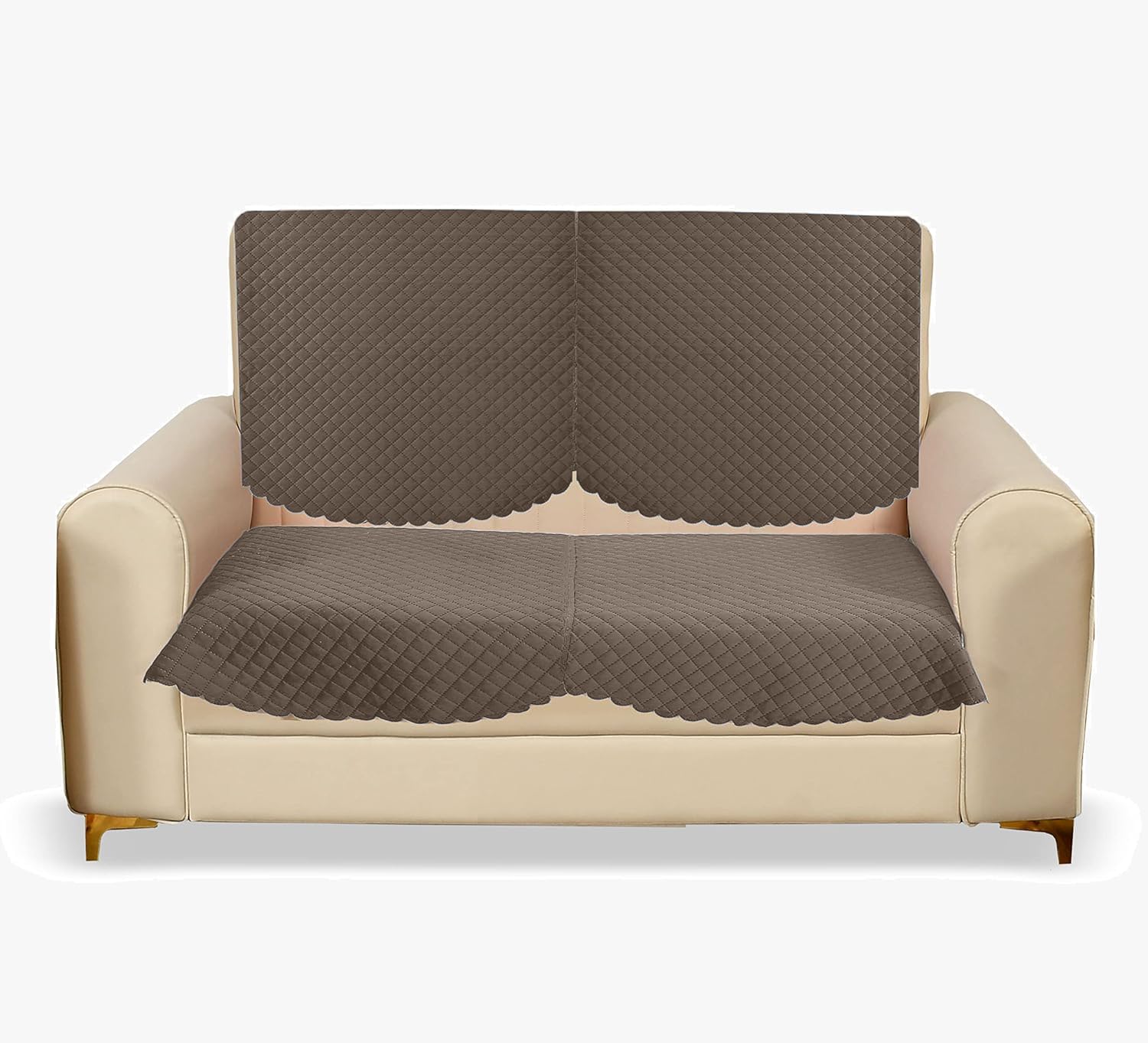 Sparrow World Solid Color Premium Quilted Sofa Cover Set for 5 Seater Sofa | 3 Seater and 2 Seater Sofa Slip Covers/Velvet Sofa Panel (Mouse, 2 Seater Diamond) (B0CLDPFM5N) Amazon Price History, Amazon Price Tracker