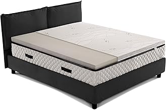 GEEMMA s.r.l. Double Memory Foam Mattress Topper 165 x 195 cm, Medical Device Removable with Silver Antimicrobial Fabric, Height 5 cm
