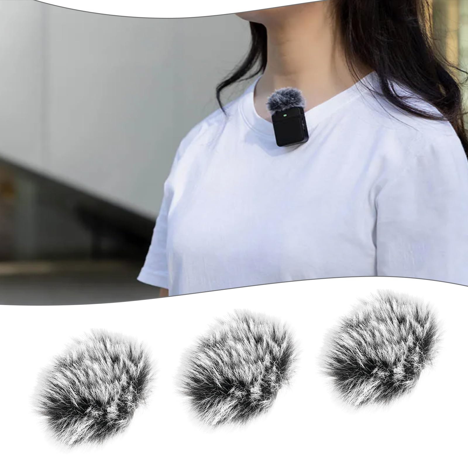 OTOTEC 4Pcs Microphone Pop Filter, Wireless Microphone Covers Furry Wind Muff Compatible with DJI Mic 2 - Image 3