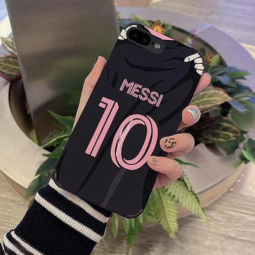 Miniatura 7 de Slrioks Messi Jersey - Funda de fútbol para iPhone 14 13 12 11 Pro Max Plus Mini Xr Xs X 7 8 6 de silicona de cuero fino a prueba de golpes