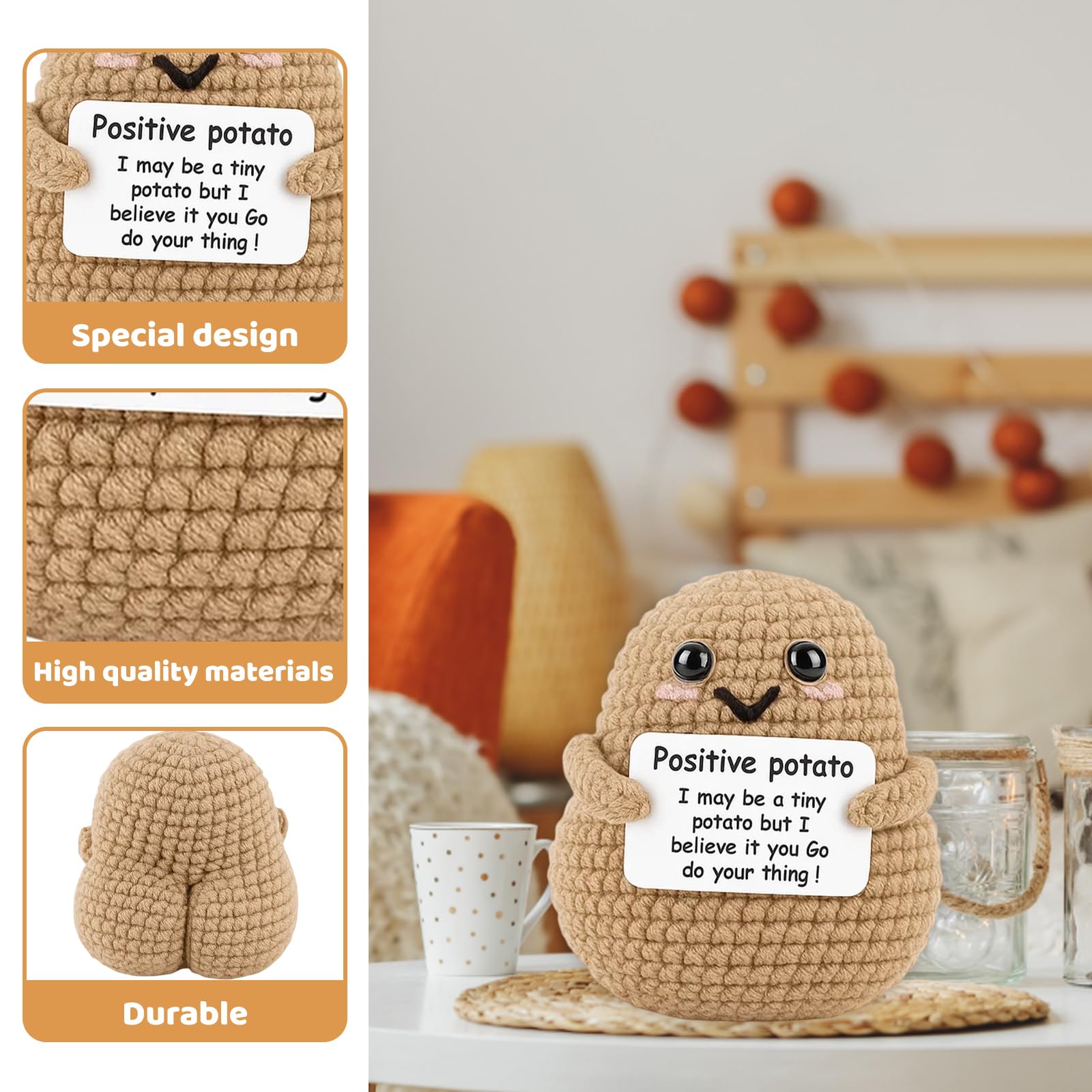 Emotional Support Potato,Potato Gift with Encouragement Card, with Positive and Uplifting Significance - Image 3