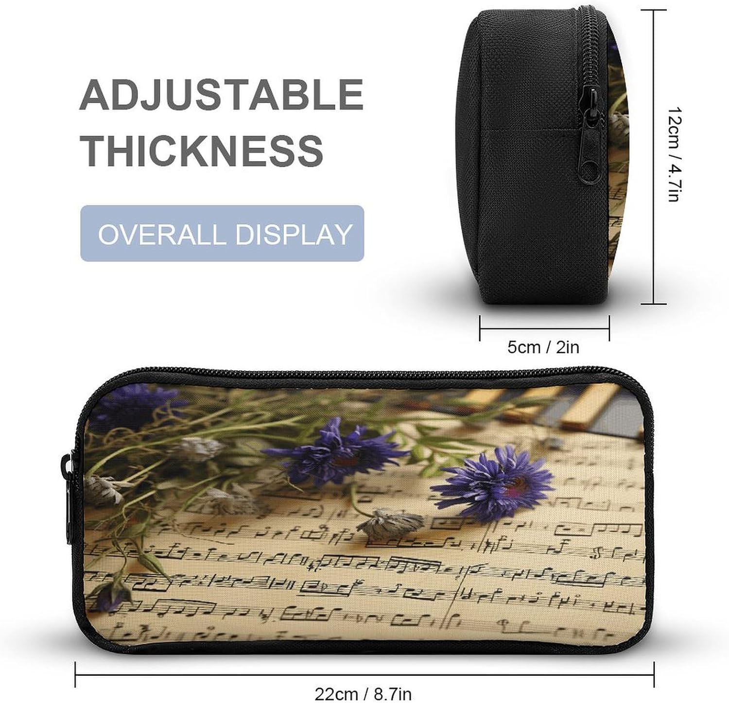 Music Sheet Makeup Bag Toiletry Bag Cosmetic Bag image 2